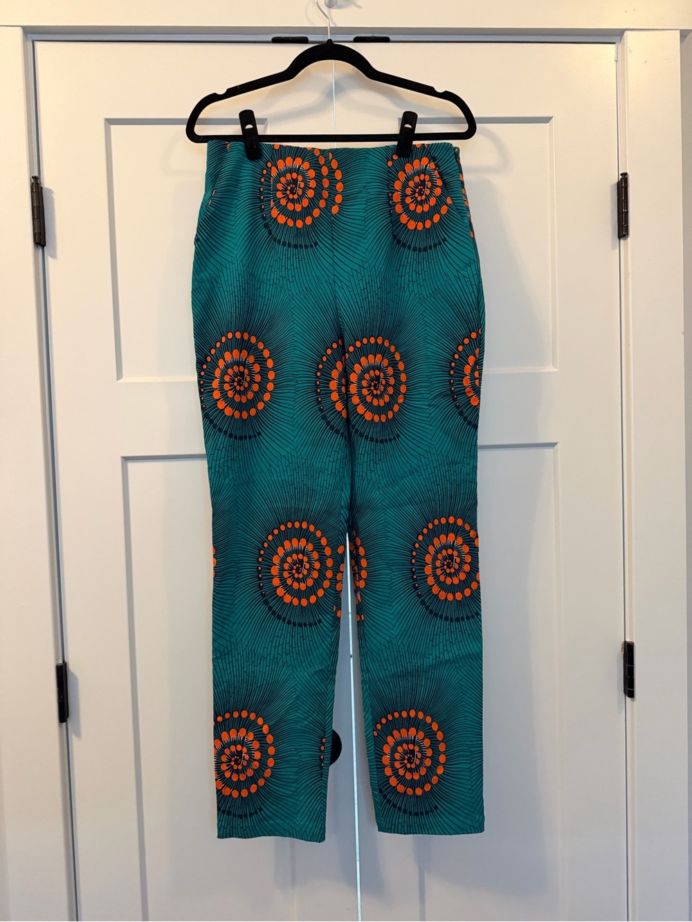 D’IYANU African Print Pants Teal Orange Size L NWT